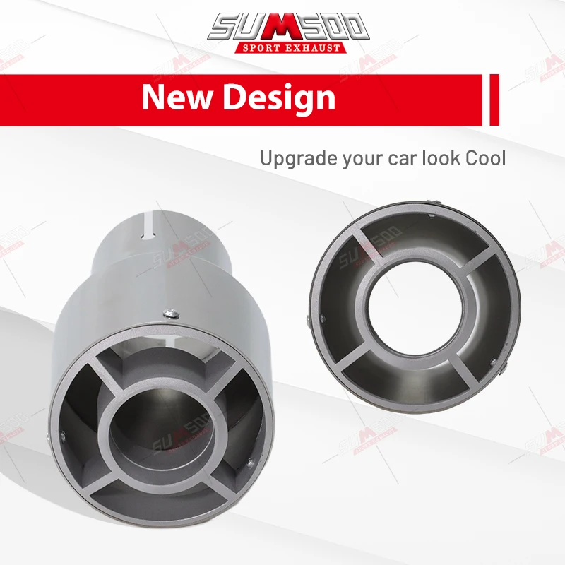 حقيقي SUMSOO 1 قطعة ماتي 304 الفولاذ المقاوم للصدأ سيارة الخمار تلميح العادم تلميح نظام الأنابيب العالمي العادم تلميح