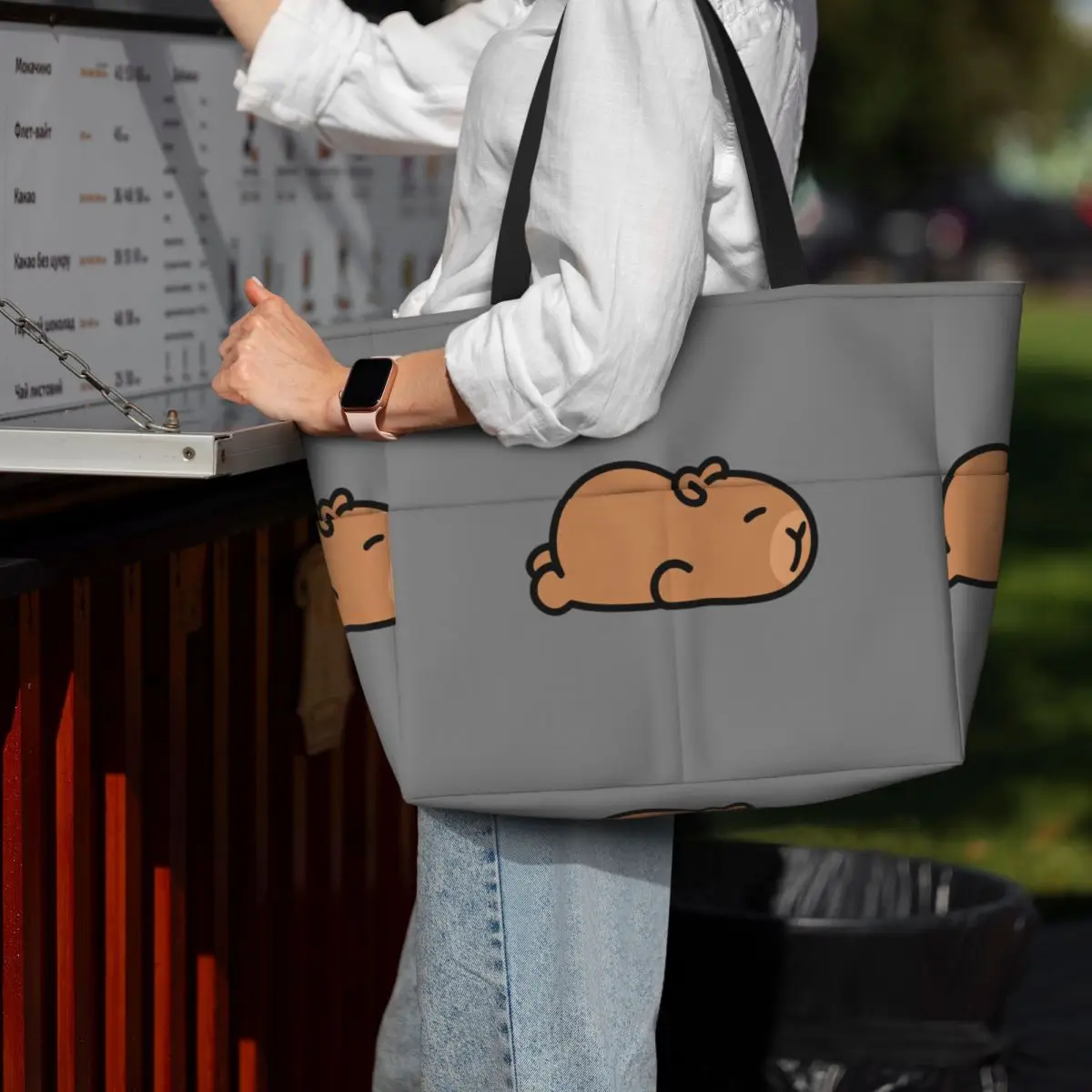 Capybara Beach Tote Bag Sport Gym Yoga Duffle Large Tote Bag Women Travel Bag Fitness bag