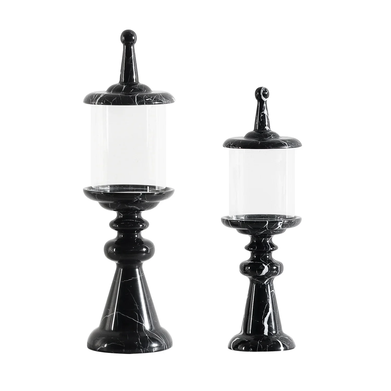 Modern light luxury marble candle holder, living room entryway, model room, high-end soft furnishing, desktop decoration