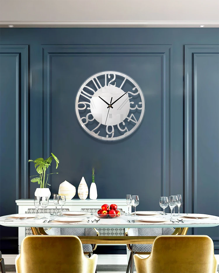 Minimalist transparent Arabic numeral wall clock suitable for living rooms bedrooms kitchens offices and holiday decorations