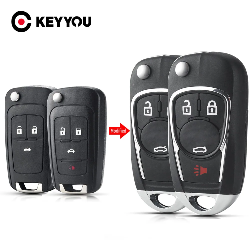 

KEYYOU Modified 10X Car Key Shell Housing Case For Chevrolet Cruze Epica Lova Camaro Impala 2/3 Buttons Replacement
