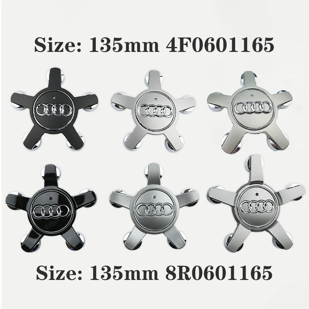 20pcs 135mmCar Wheel Center Cap Hub Covers Badge logo 8R0601165 4F0601165N For Audi A1 A3 A4 A5 A6 A7 Q3 Q5 Q7 TT B5 B6 B7 8P 8V