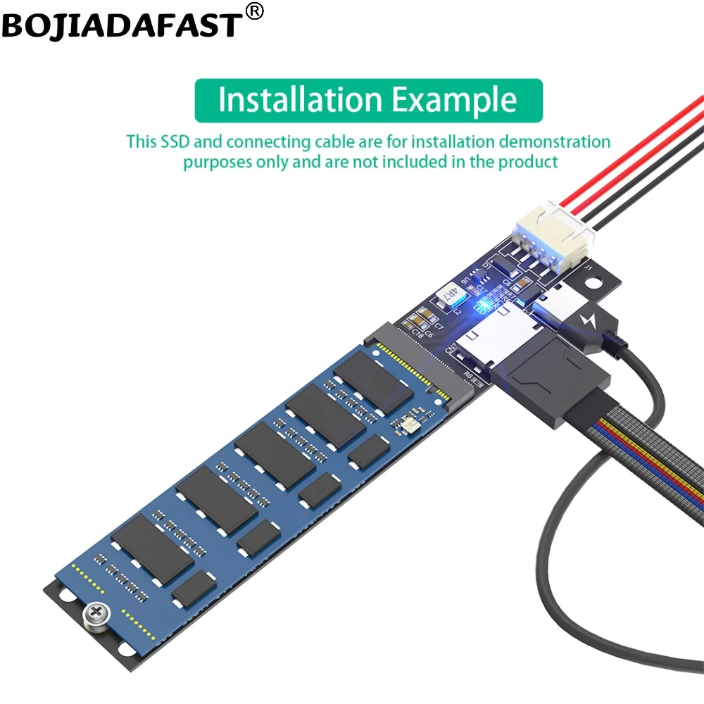 Oculink SFF-8611 SFF-8612 y conector SATA de 15 pines a NGFF M.2 Key-M 2230 2242 2260 2280 M2 NVME SSD adaptador tarjeta convertidora