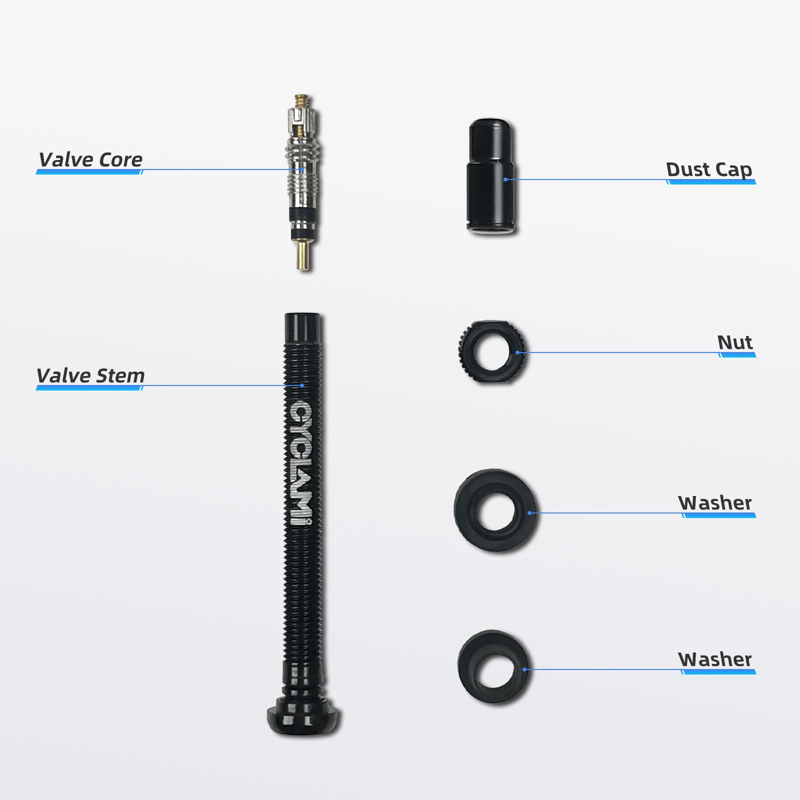 2 Stück CYCLAMI Fahrrad-Schlauchlosventil, Aluminiumlegierung, Presta, abnehmbares abnehmbares Ventil, FV, ultraleichter Reifennippel, 45 mm, 65 mm, 85 mm – Detail 4