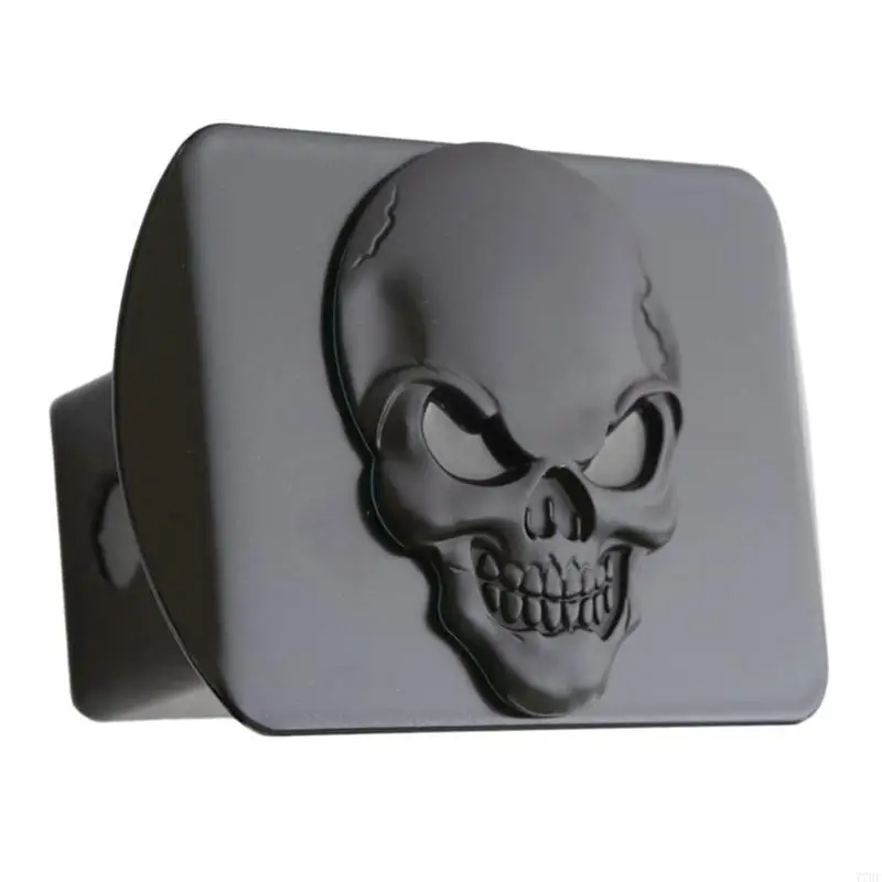 

77HF Skull Pattern Metal Hitch Cover Fits 2in Receivers Universal Trailer Accessory