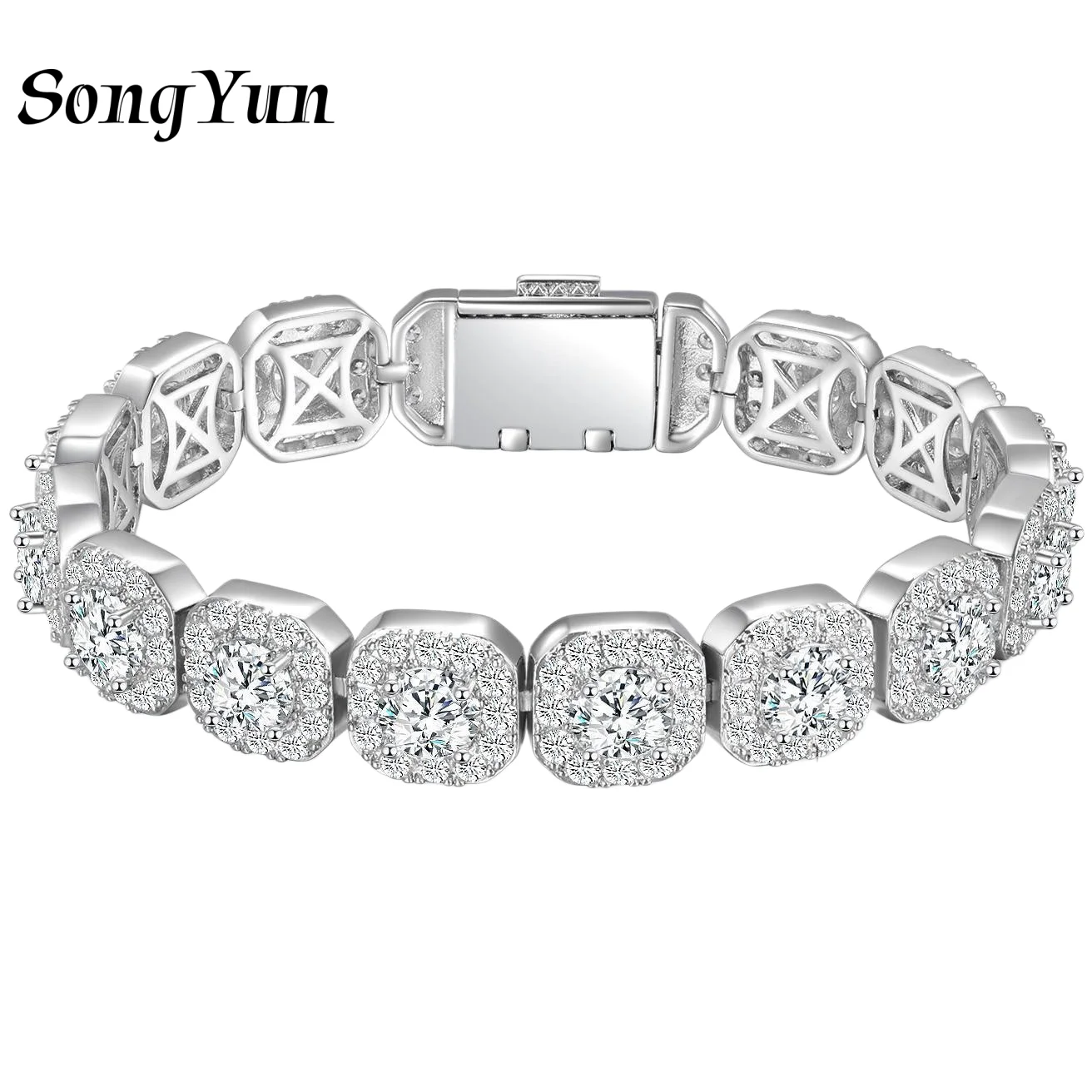 

SY Luxury Jewelry 925 Sterling Silver Bracelet Fashion Rhodium Plated Bangle Jewelry Women Men Tennis Chain Bracelet Accessories
