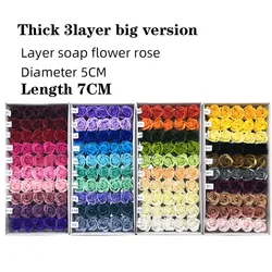 5x7cm Thick 3layer Soap rose artificial flowers head 10/20/30/50pcs DIY eternal love bouquet f Mother's day Birthday Valentine