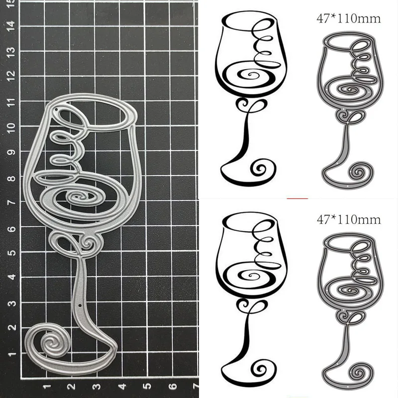 

Wine glass Craft metal cutting dies cut die mold Scrapbook paper craft knife mould blade punch stencils dies