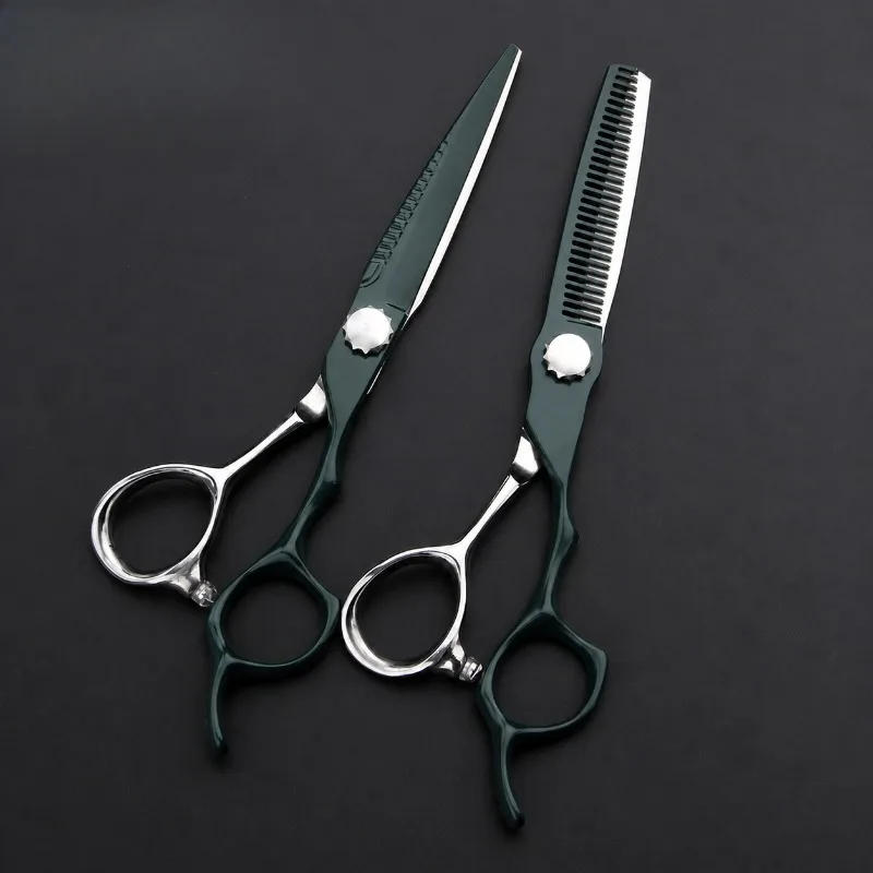 Professional Barber Hair Cutting Scissors Set, Sharp Stainless Steel Cutting & Thinning Teeth Shears, Salon Home Hairdresser