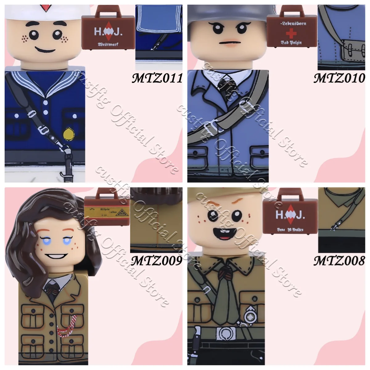 MOC Militär Armee Soldaten Figuren Zubehör Bausteine Infanterie Deutsche Preußische Tarnfarben Krieger Gewehr Bausteine Jungen Spielzeug Geschenk