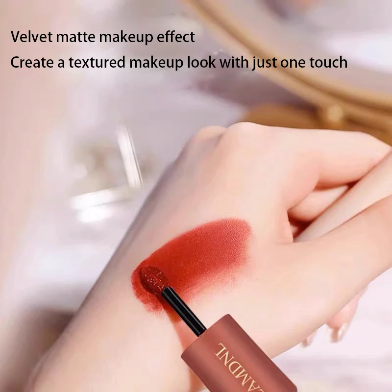 Fango per labbra Argilla Rossetto opaco Fard Trucco Tazza antiaderente a lunga durata Tinta per labbra rosse Pigmento Mousse Rossetto Cosmetici