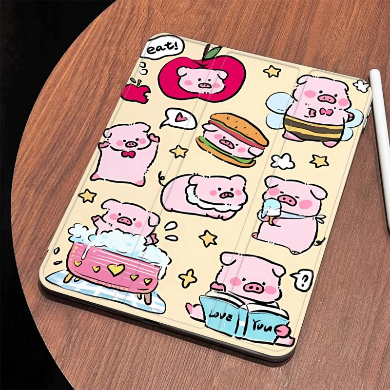 

Чехол с отделением для карандаша для IPad Air 6, телефон для IPad 10 поколения, модель 2022 Air 4/5 10,9 Pro11 2020, IPad 10,2, 7, 9, 8, Симпатичная Свинья