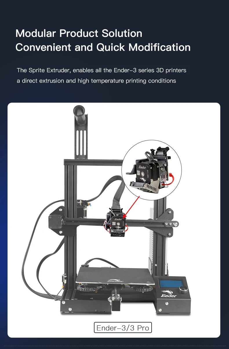 CREALITY Sprite Extruder Pro Vollmetall Dual 3.5:1 Zahnrad-Förderdesign 3D-Drucker Upgrade-Teile für Ender-3 S1 CR-10 Smart Pro – Detail 2