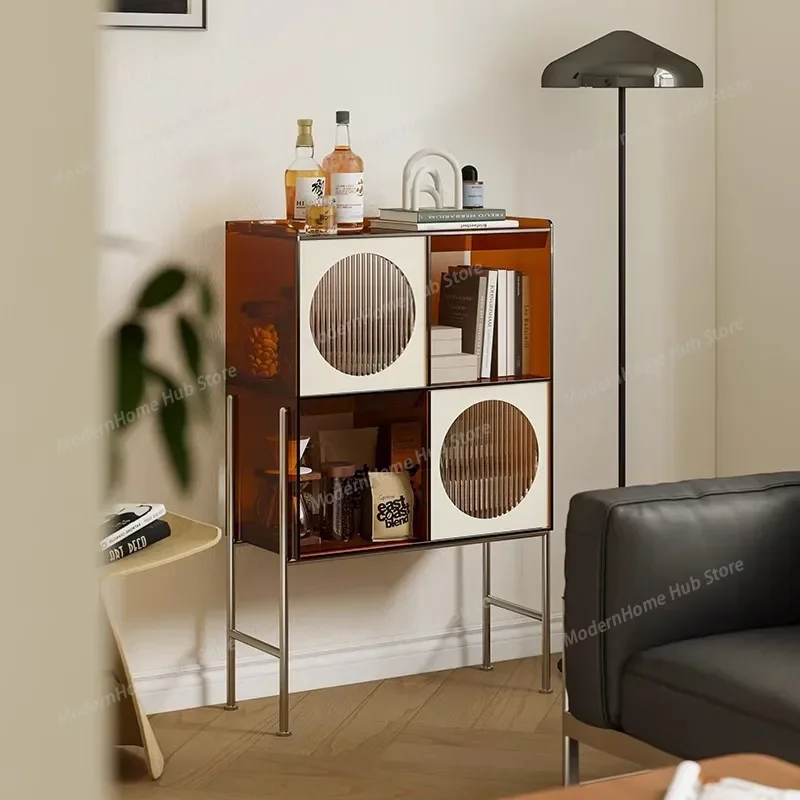 

Акриловая полка-стеллаж, современный простой приставной шкаф для столовой, напольный приставной шкаф для гостиной, прикроватная тумба для спальни, тумба для прихожей