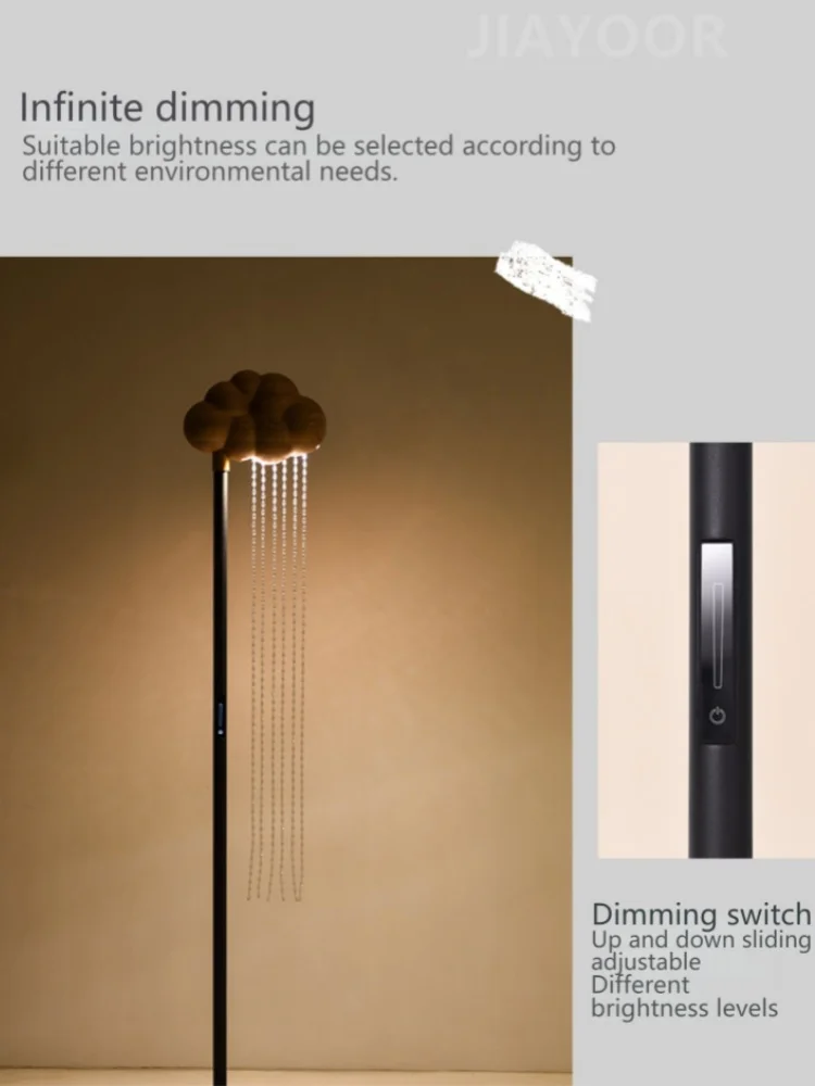 وابي سابي نمط خشب متين كريستال مصباح أرضي غرفة المعيشة أريكة حافة الدائمة ضوء تصميم تحسس غرفة الديكور أباجورة LED #2