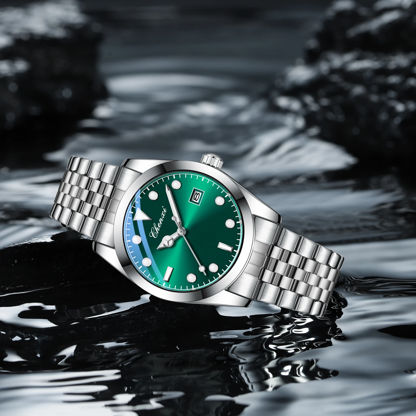 CHENXI أعلى العلامة التجارية الفاخرة ساعة رجالية عارضة الفولاذ المقاوم للصدأ حزام للماء مضيئة الكوارتز الرجال ساعة اليد الكلاسيكية الأعمال على مدار الساعة