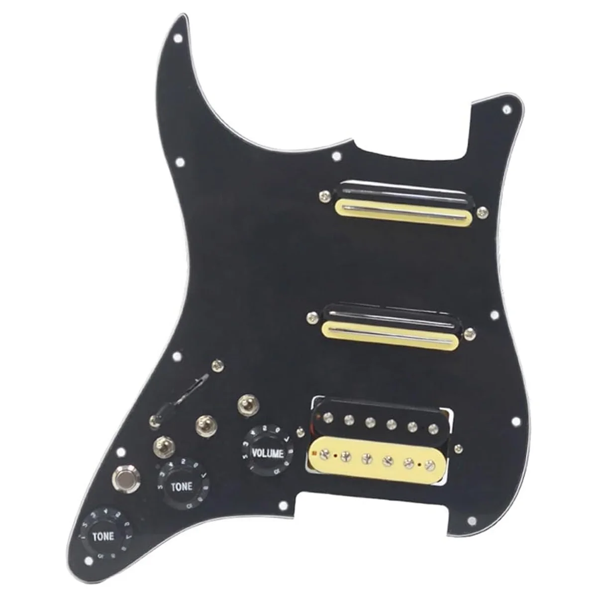 Black 3 Ply Electric Guitar Humbucker Left Handed Pickguard Pickup with Singlecut Wiring Loaded Prewired Swith