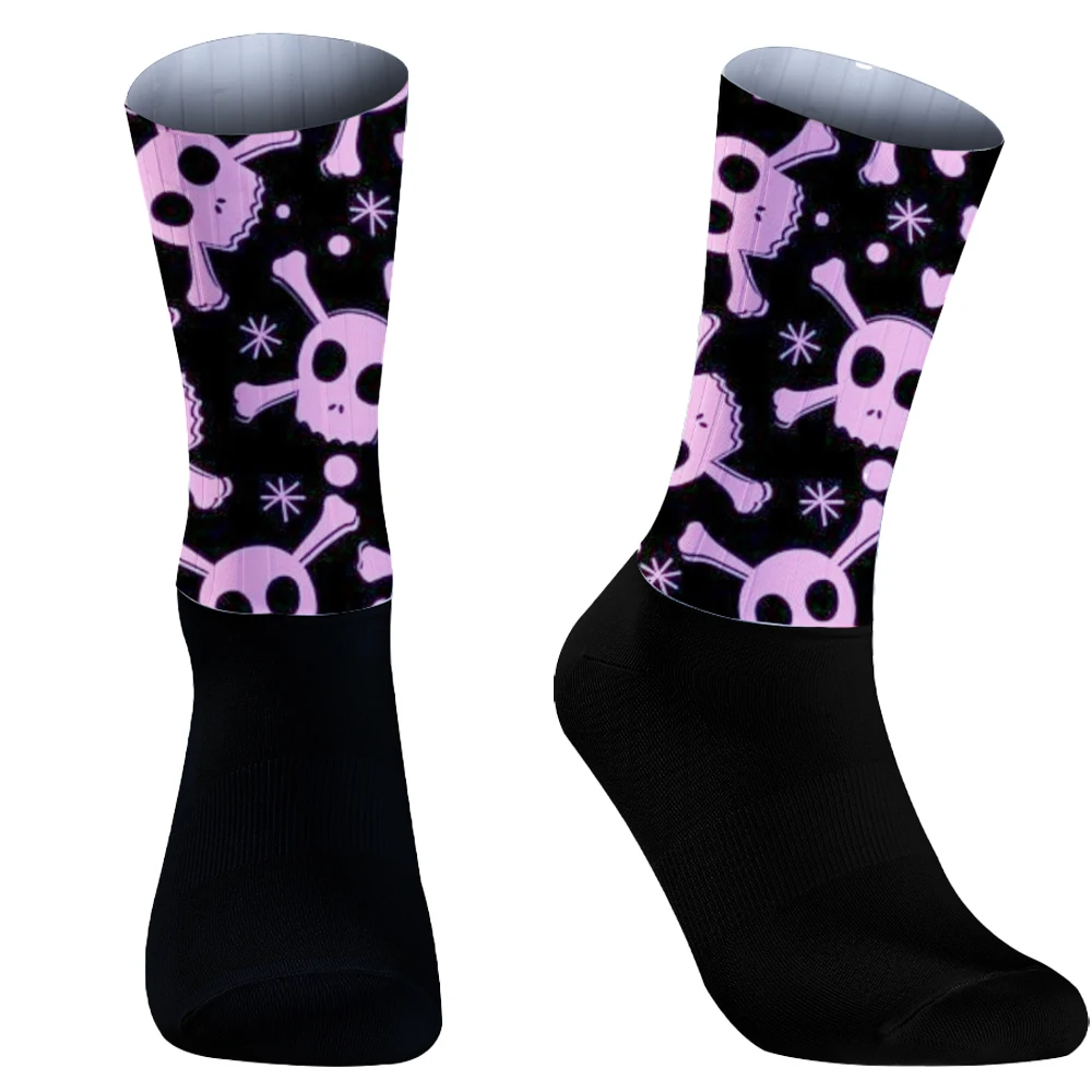 Neue hochwertige profession elle Kompression Halloween Schädel Rad socken atmungsaktive Rennrads ocken Outdoor-Sport rennen