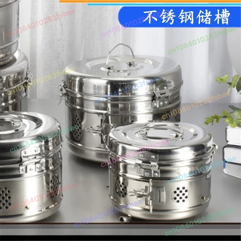 

Stainless Steel Cotton Storage Tank Dressing Gauze Disinfection Instrument Box Sterilization Pot High Temperature