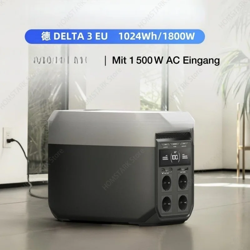 DELTA 3 EU Version 220V Portable Power Station Fast‑Charging Lithium Battery for Outdoor Camping Emergency Use