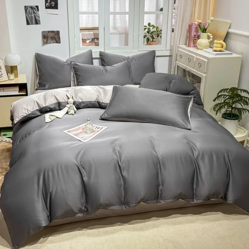 

2025 New Summer Washed Solid Color Double-piece Single Quilt Cover Cool and Breathable Quilt Cover 150x200 180x220 220x240