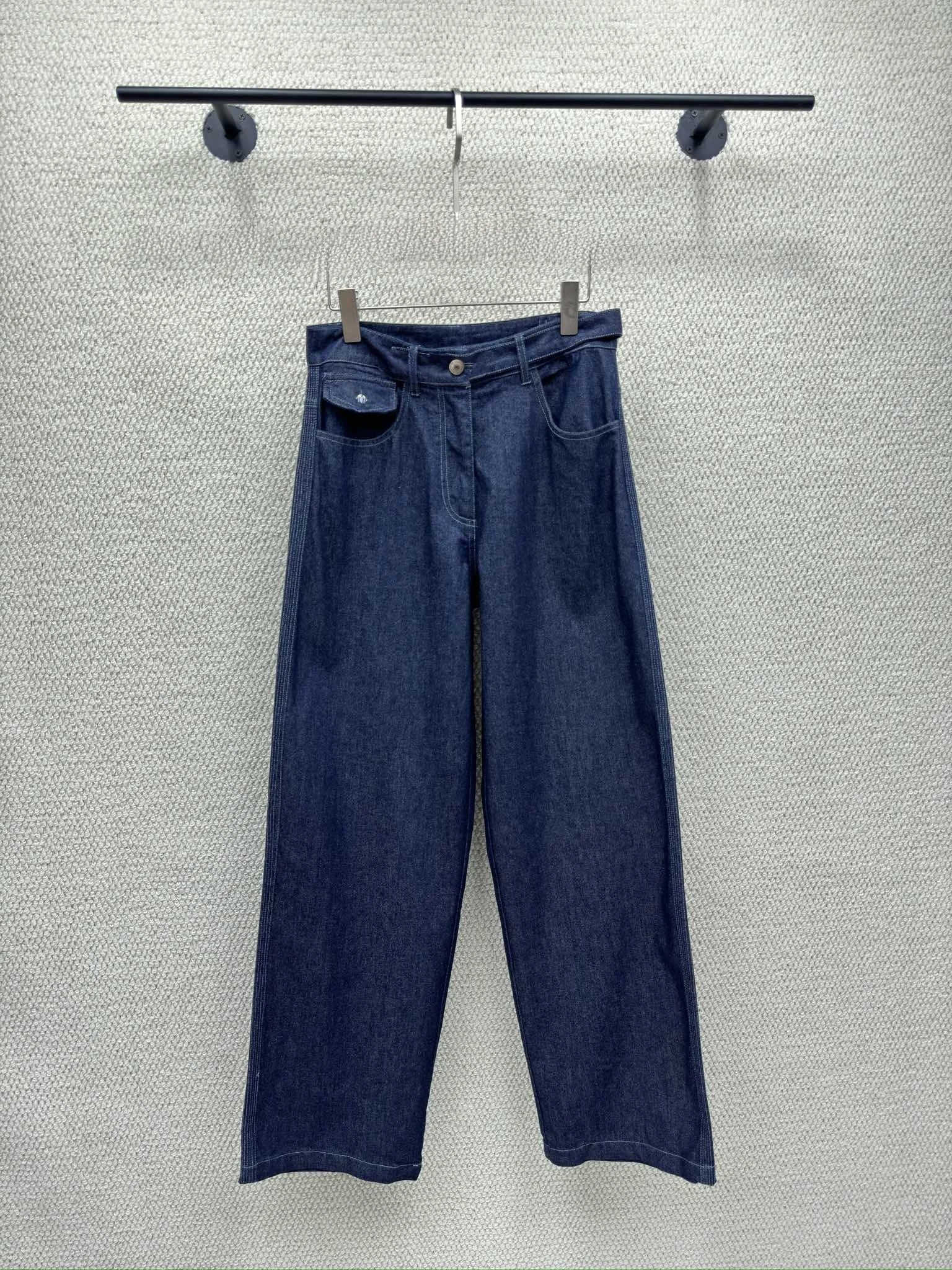 

Джинсы женские с высокой талией, широкими штанинами, прямого кроя, модные, с вышивкой пчел, в стиле колор-блок, новая модель