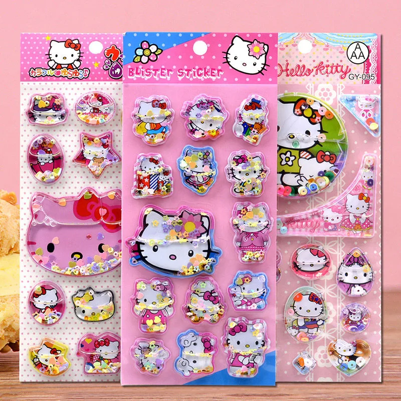 New Sanrio Three-Dimensional Stickers Hellokittys Anime Series Diy Mobile Phone Notebook Decoration Stickers Kindergarten Prizes