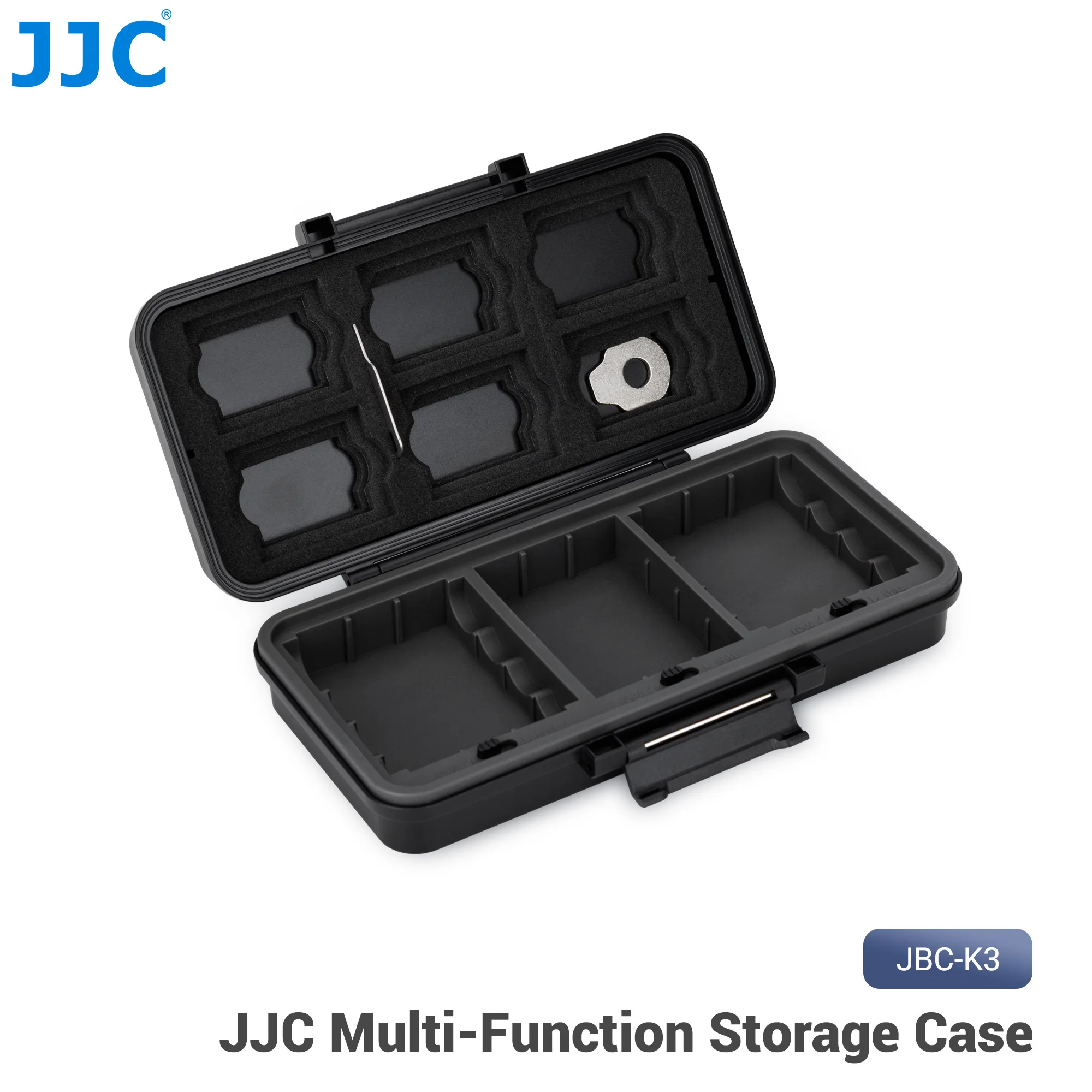 JJC JBC-K3 For 6 SD Card 6 CFexpress Type-B 5 CFexpress Type-A Cards 3 Camera Batteries Camera Battery Memory Card Storage Case