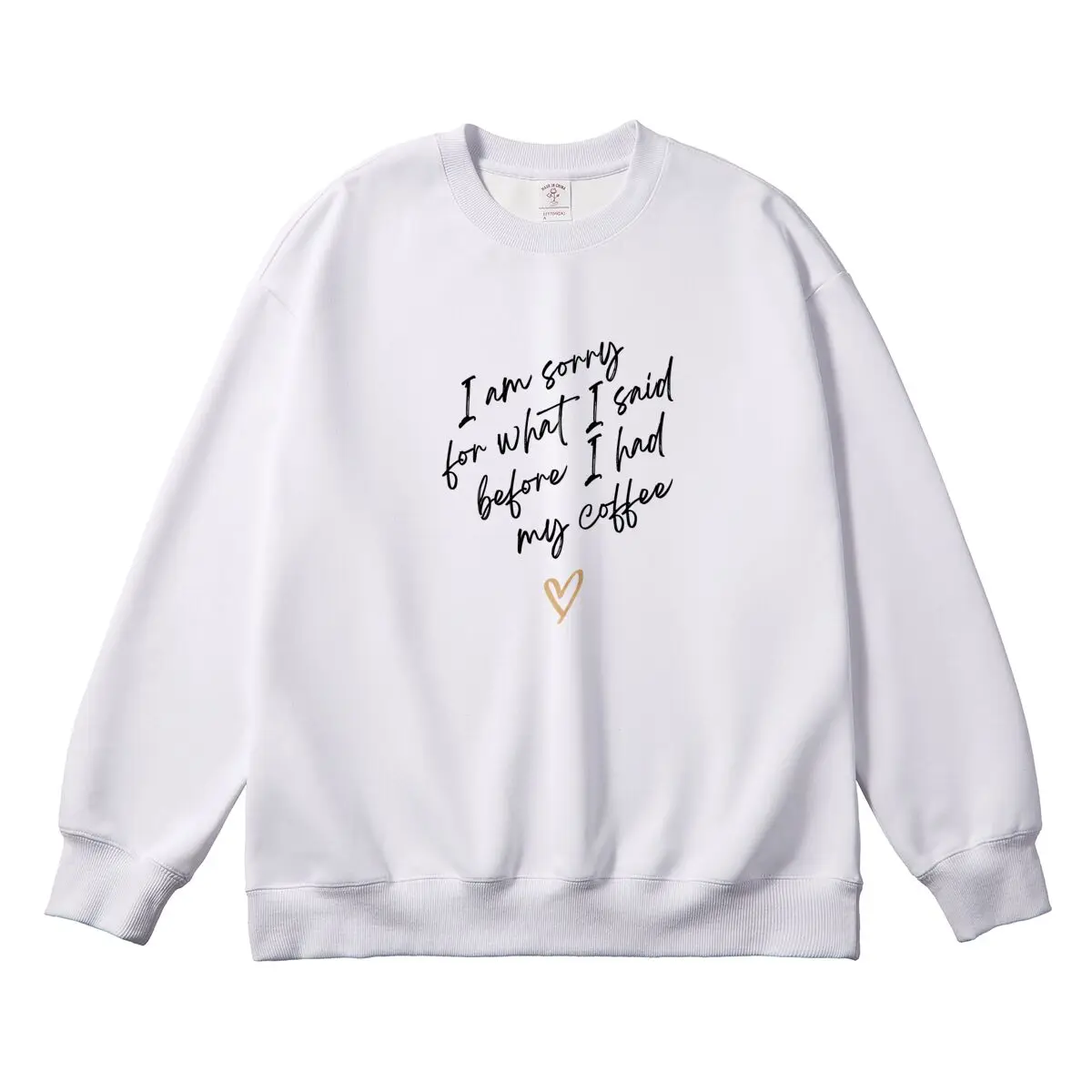 Women's Pullover Funny Letter Graphic Oversized Woman Tops Female Sweatshirt Round Neck Long Sleeve Autumn Thick Clothes