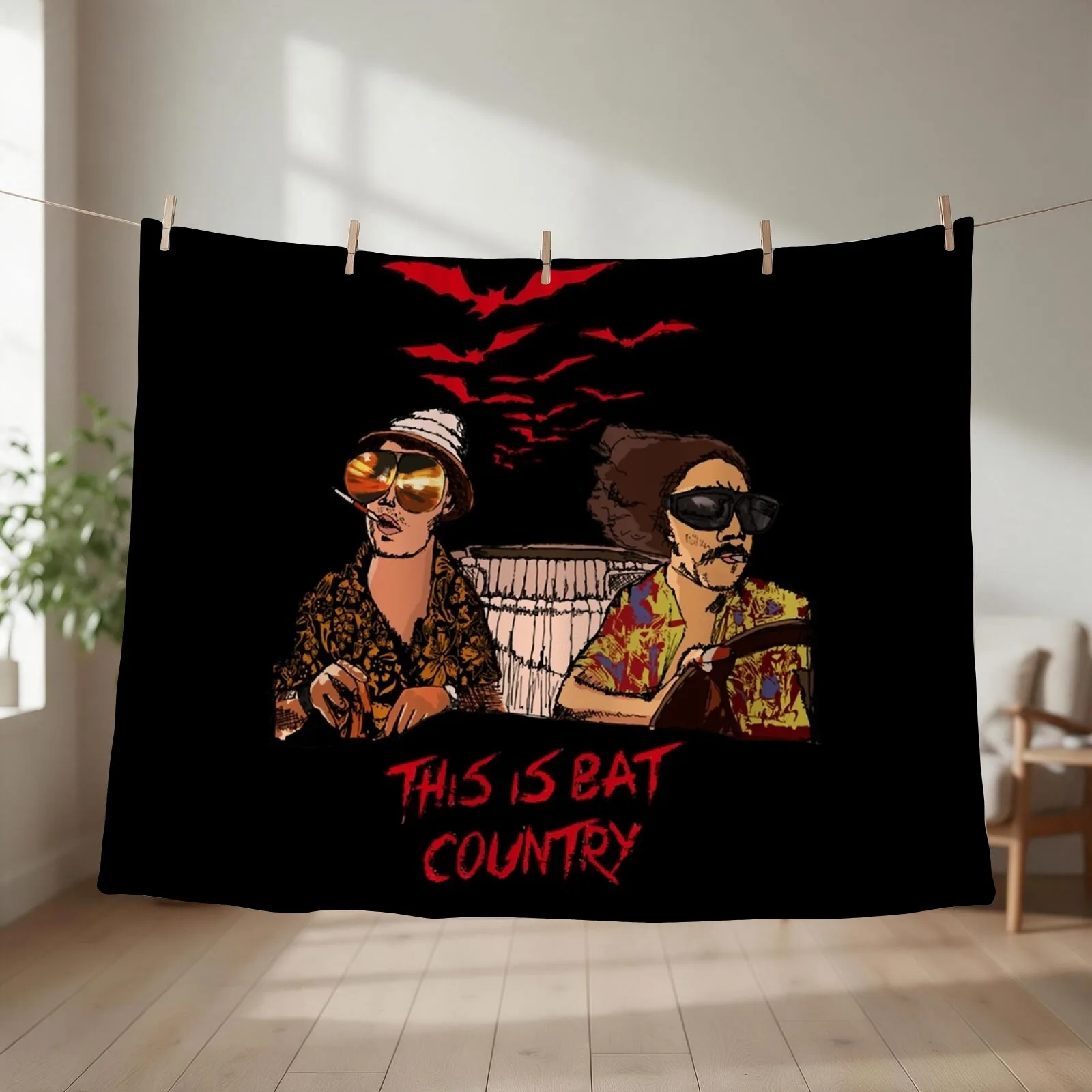 New Gift For Men Bat Country Las Vegas Throw Blanket couch cozy soft plush fuzzy picnic outdoor blanket