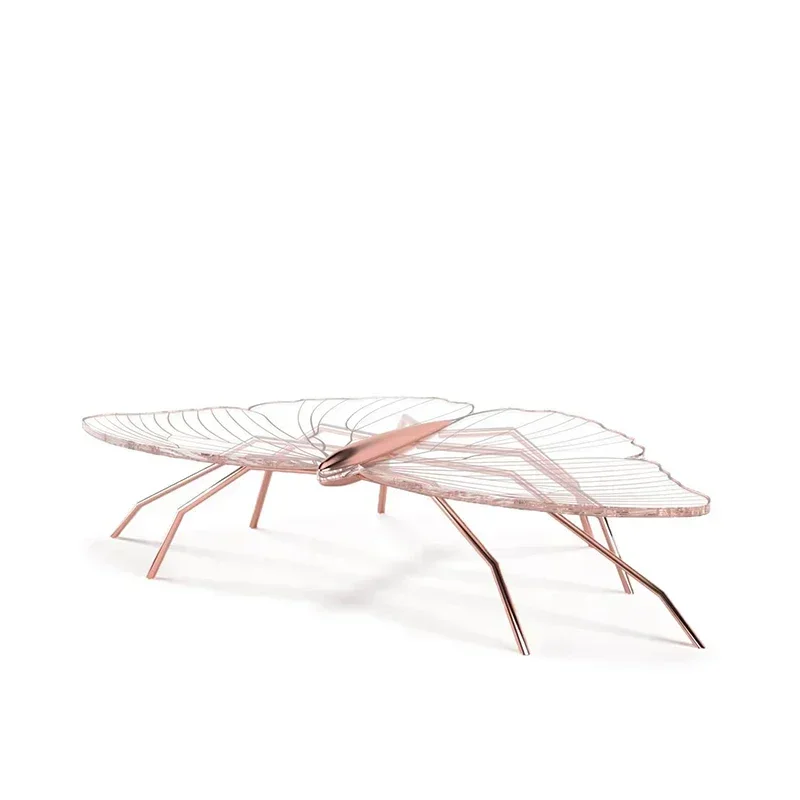 Acrylic Carved Dragonfly Coffee Table High-End Living Room Coffee Table Designer Model Personalized Tea Table