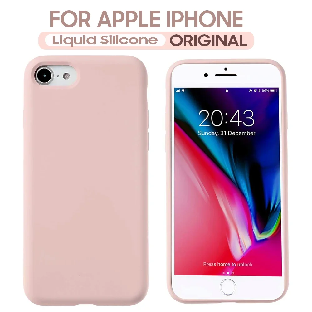 Luxury Liquid Silicone Shockproof Case for iPhone SE 2022 2020 8 7 Plus 6s 6 SE 2016 5s 5 15 Pro 15 Plus Back Soft Cover Funda