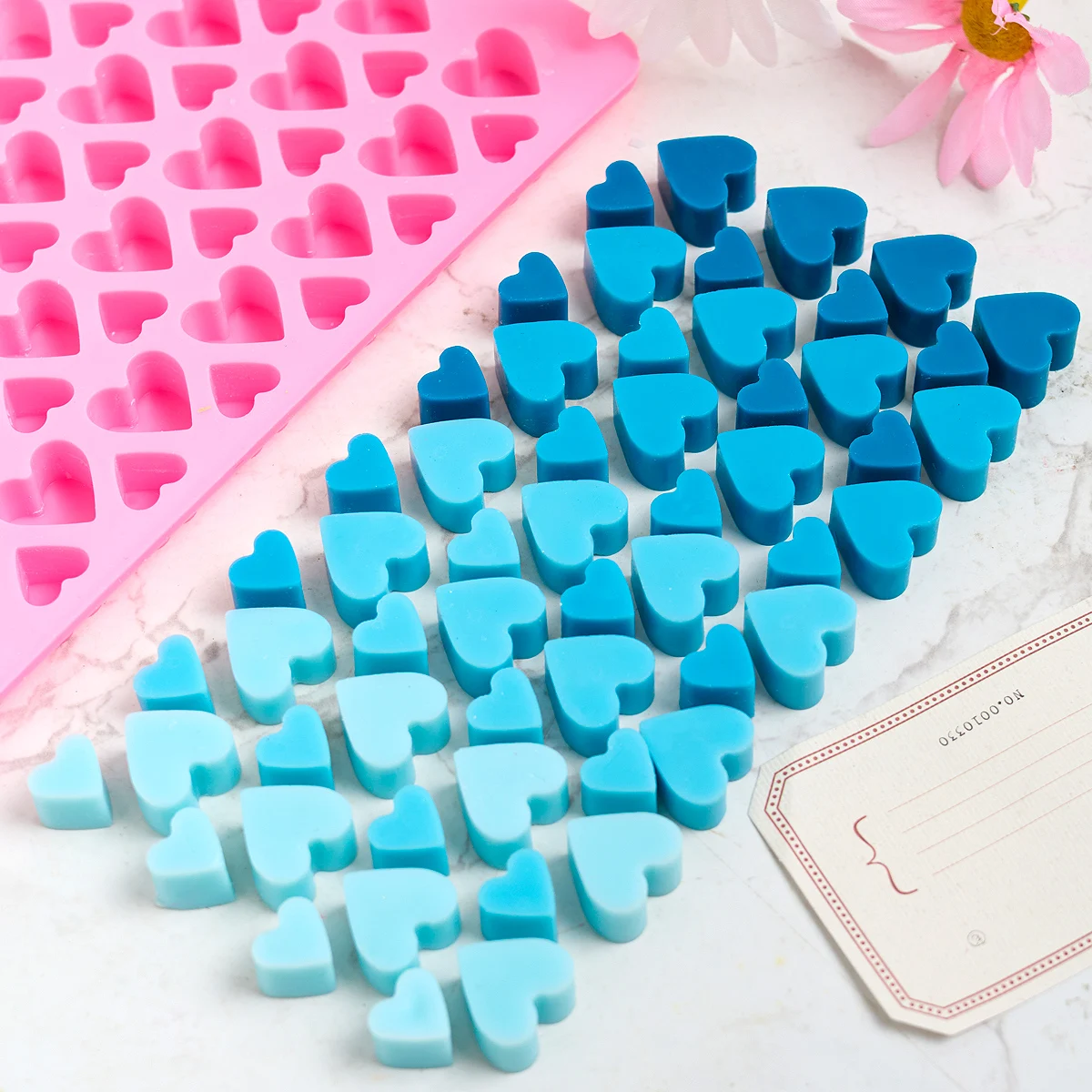 56 Mini Love Candle Silicone Mold DIY Valentine's Craft Gifts Making Tools Heart Shape Cake Chocolate Baking Molds Home Decor