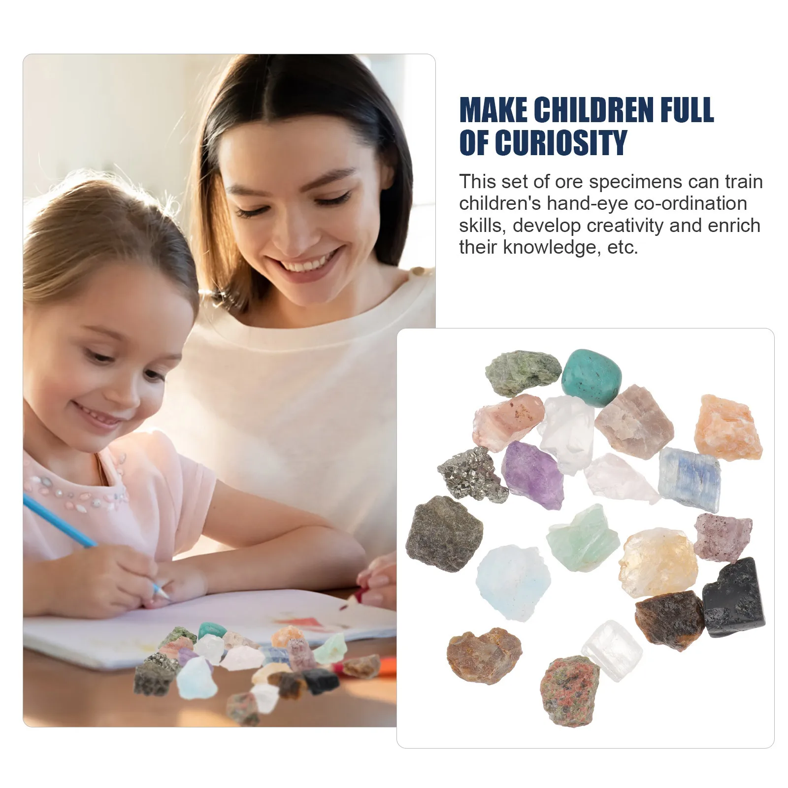 1 Box Of Rock Mineral Specimens Smooth Set For Teaching Specimens Preschool Science Exploring Ore