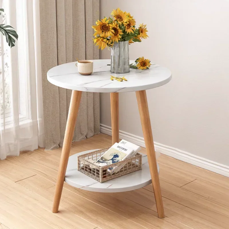 

Round Service Side Table Entrance Hall Hallway Books Simple Balcony Bedroom Room Decor White Designer Minimalist Tray Furniture