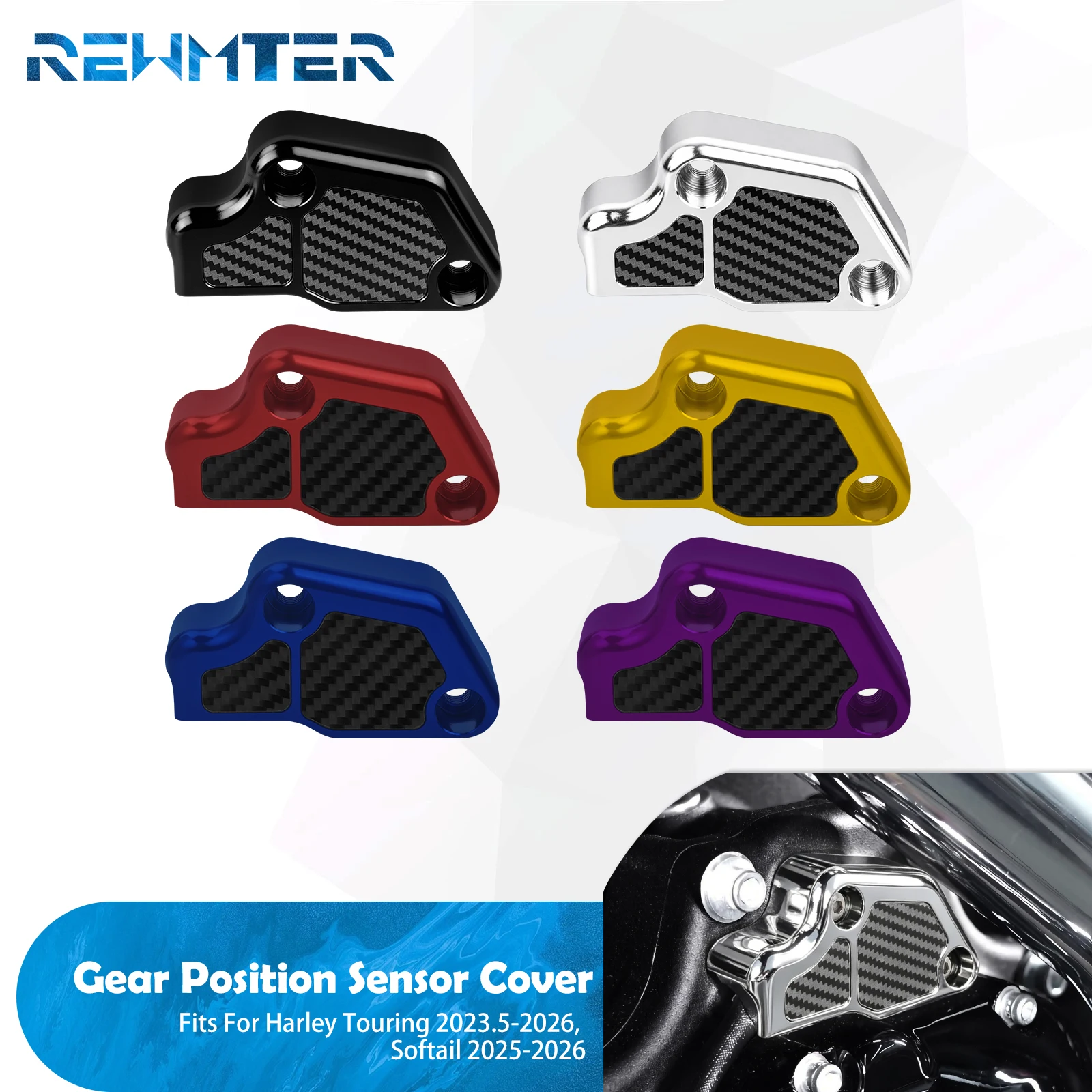 Motorcycle Gear Position Sensor Cover Protection CNC For Harley Softail Breakout Low Rider ST 25-26 Touring Road King 2023.5-26