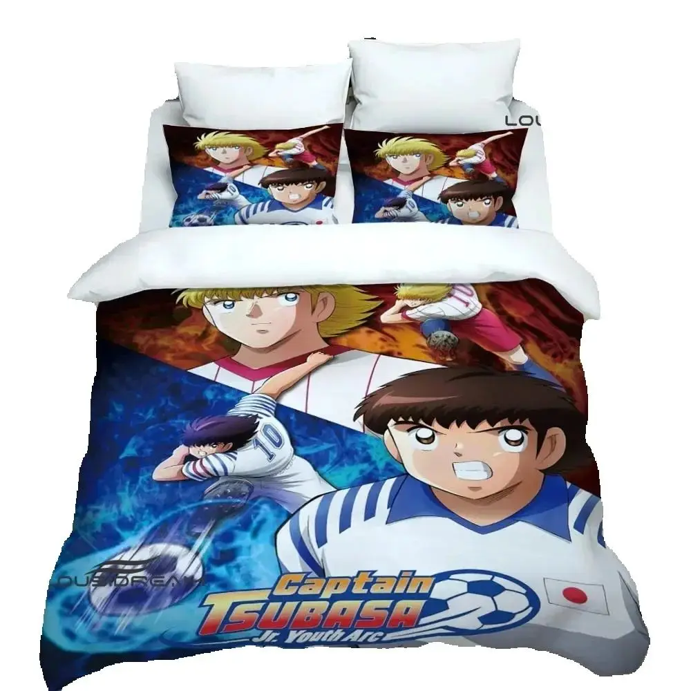 

Anime Duvet Cover Set Captain Tsubasa Cartoon Print Bedding Set Gift Home Decor Boy Duvet Cover Pillowcase