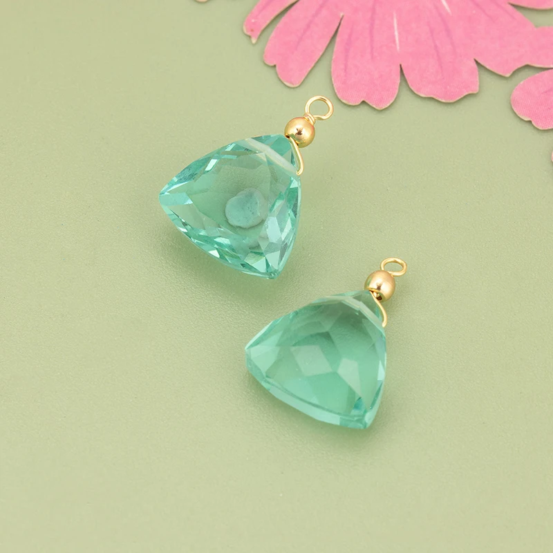 assoonas, 4 Stück/Lot, MH89, Schmuckzubehör, 18k vergoldet, natürlicher Quarzstein, handgefertigt, DIY-Anhänger, Charms, Schmuckherstellung – Detail 6
