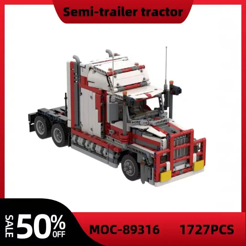 MOC-89316 полуприцеп-тягач, научно-образовательные конструкторные блоки, забавные игрушки, подарки на день рождения и праздники, украшения своими руками, 1727 деталей