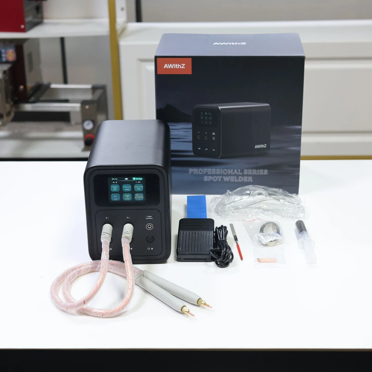 AWITHZ P90C ヘビーデューティスポット溶接機 56.8KW 電力、耐火設計、DIY/ワークショップ用の 10 倍の寿命