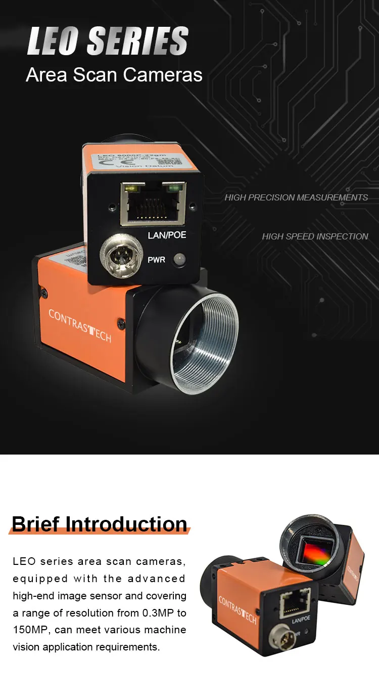 LEO2 720S-125GC IMX297 CMOS GigE Global Shutter 125.2 Fps Industrial Camera for Contact Angle Detection