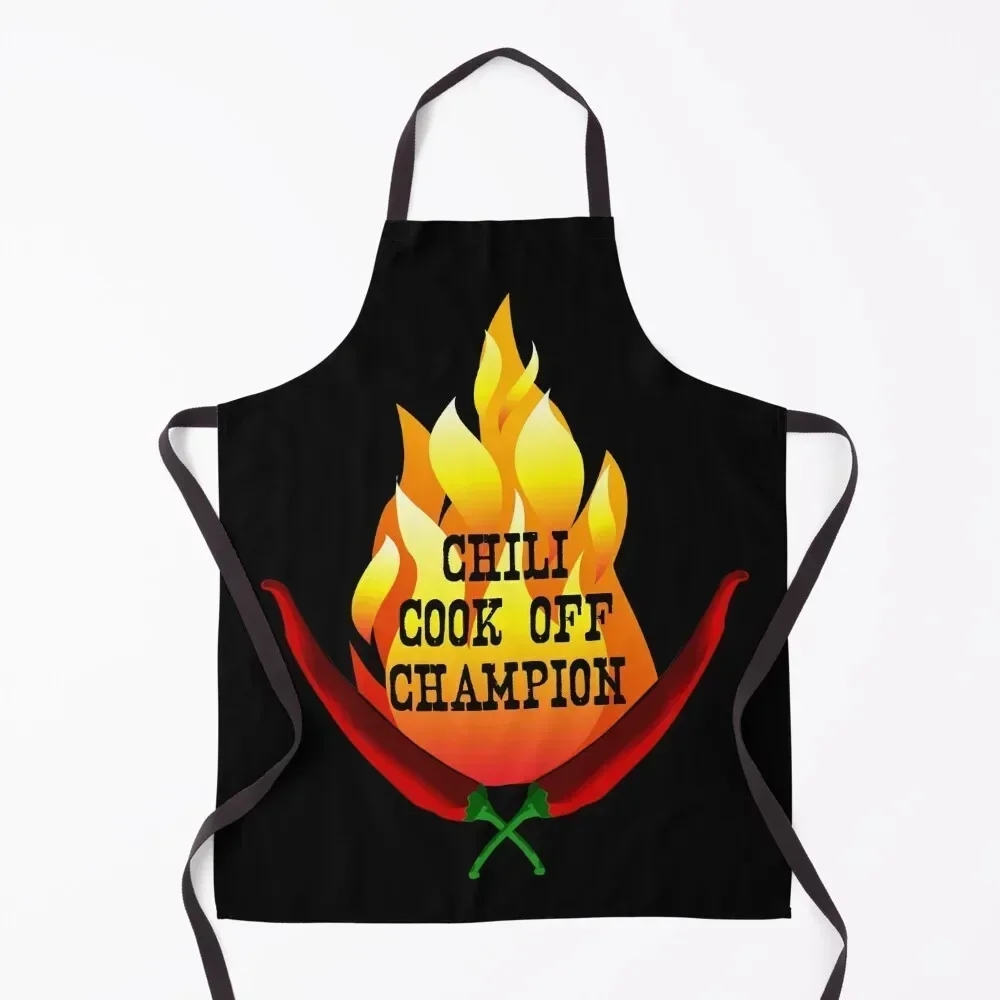 

Chili Cook Off Champion Flame Design Apron Customizable Home Cleaning Men kitchen For Women Kitchen Apron