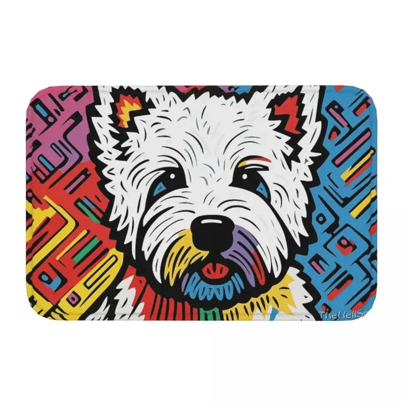 

EE01 West Highland White Terrier Puppy Bath Mat West Doormat Living Room Carpet Entrance Door Rug Home Decoration（9%b！