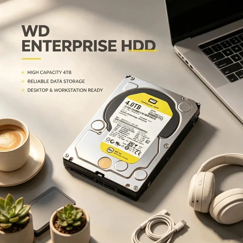 Western Digital Gold 3.5" SATA 1-4TB Enterprise Hard Drive, 7200RPM 256MB Cache, for Jukebox, Monitoring, NAS Desktop, Efficient