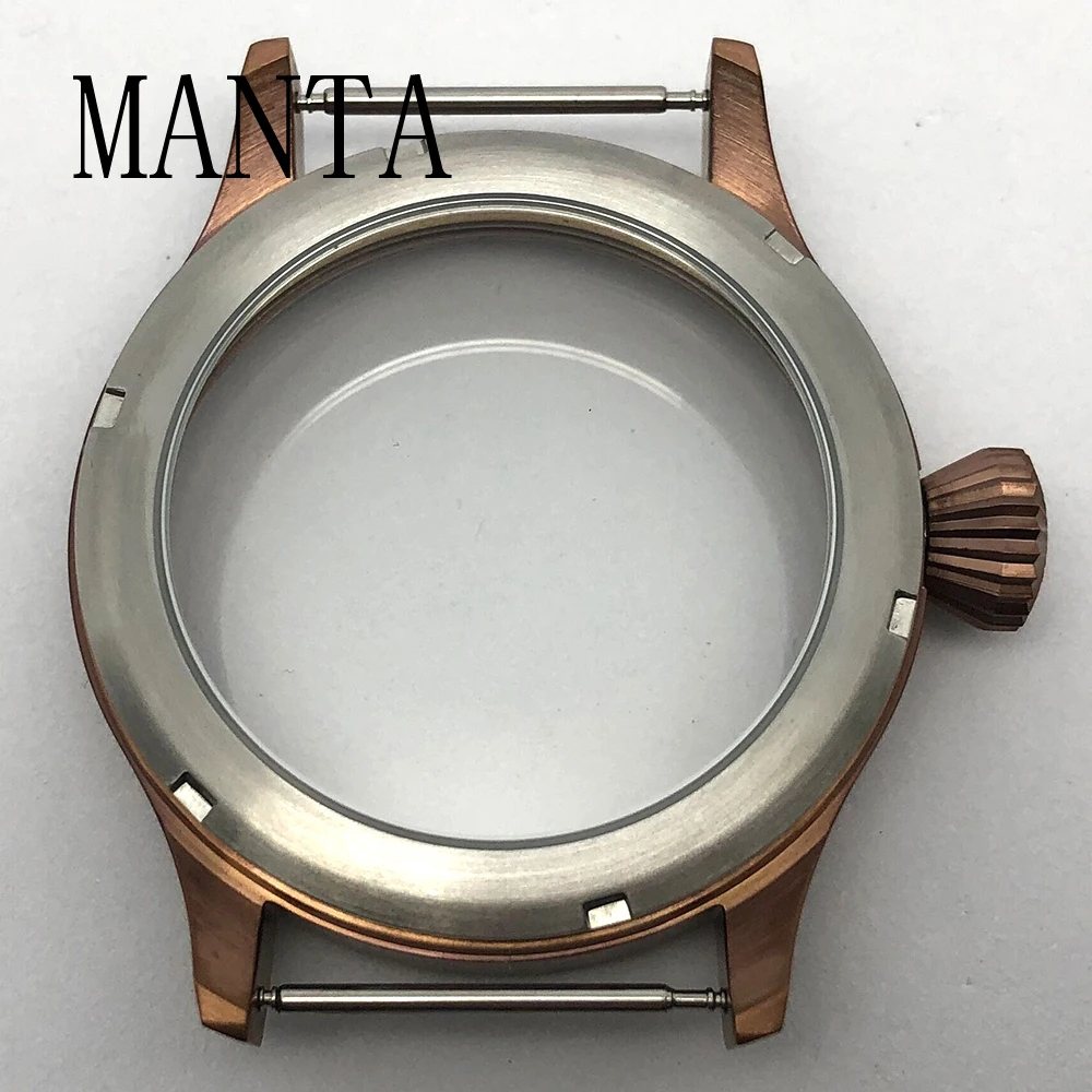 MANTA 43mm Stainless Steel Case Sapphire Glass Fit ETA6497/6498 Seagull ST3600/3620 Movement Watch Parts