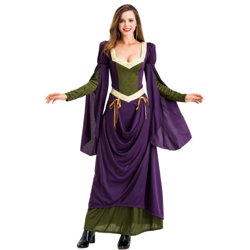 Disfraz de juego de estilo Vintage, Cosplay Medieval, vestido de Reina de la corte Retro, vestido largo, disfraces de actuación de fiesta de baile de Halloween