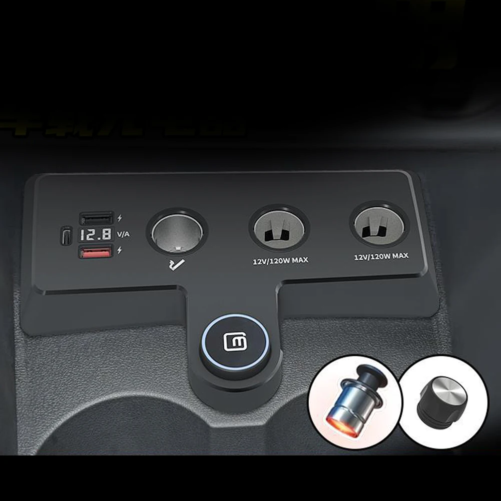 LED Display Car Charger Adapter Car Charger Splitter Fast Charging Adapter Multi-protocol Support For In-car Charging