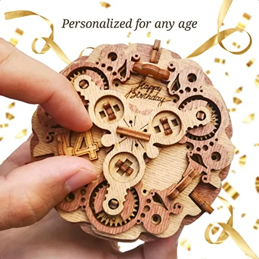 생일 케이크 퍼즐 상자 성인을위한 3D 선물 상자 돈 홀더 퍼즐 게임 남성 여성을위한 탈출 방 두뇌 티저