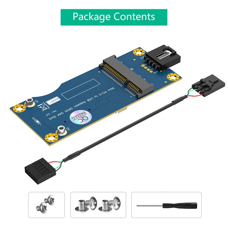 Mini PCI-E To USB Adapter With SIM Card Slot For WWAN/LTE Module