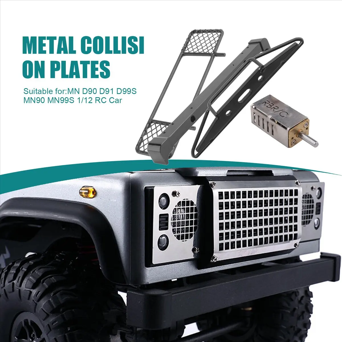 New Arrival Fashion DIY Metal Front Rear Bumper Protection Board Winch for MN D90 D91 D99 MN99S 1/12 RC Car Upgrade Spare Parts